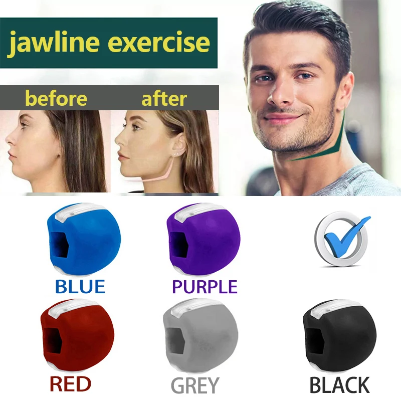 

Fitness Face Masseter men facial pop n go mouth jawline Jaw Exerciser Muscle chew ball chew bite breaker training