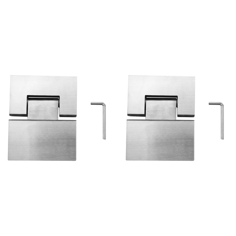 

2X Heavy Duty 180 Degree Glass Door Cabinet Showcase Cabinet Clip Glass Shower Door Hinge Replacement Parts Polished