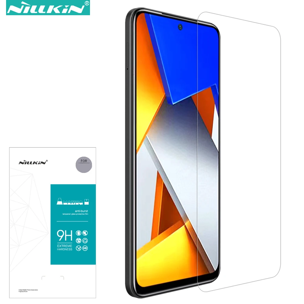 

Закаленное стекло Nillkin 9H 0,33 мм для Xiaomi Poco M4 Pro 4G, Взрывозащищенная пленка для экрана