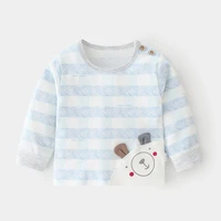 baby single autumn inner clothes t shirt plaid baby children spring and autumn bottoming shirt childrens clothing shoulder open