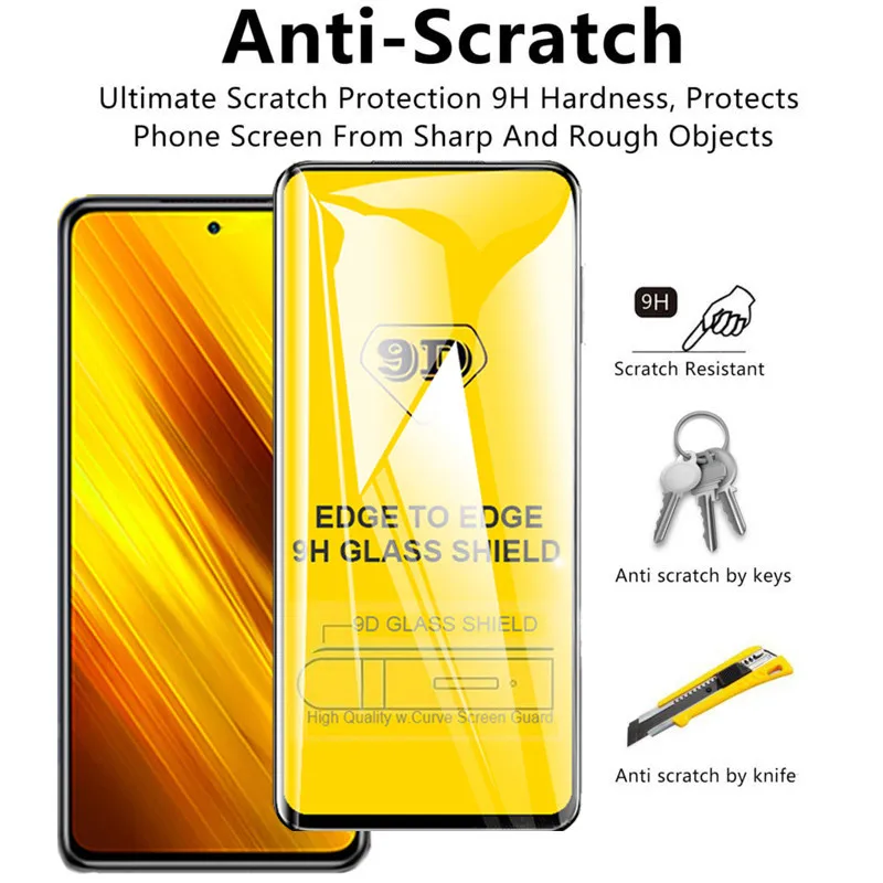 9D Tempered Glass for Mi Poco X3 Pro F3 M3 M4 GT Screen Protectors for Xiaomi Redmi Note 11 10 9 8 7 Pro 9T 9s 10s 9A 9C Glass images - 4
