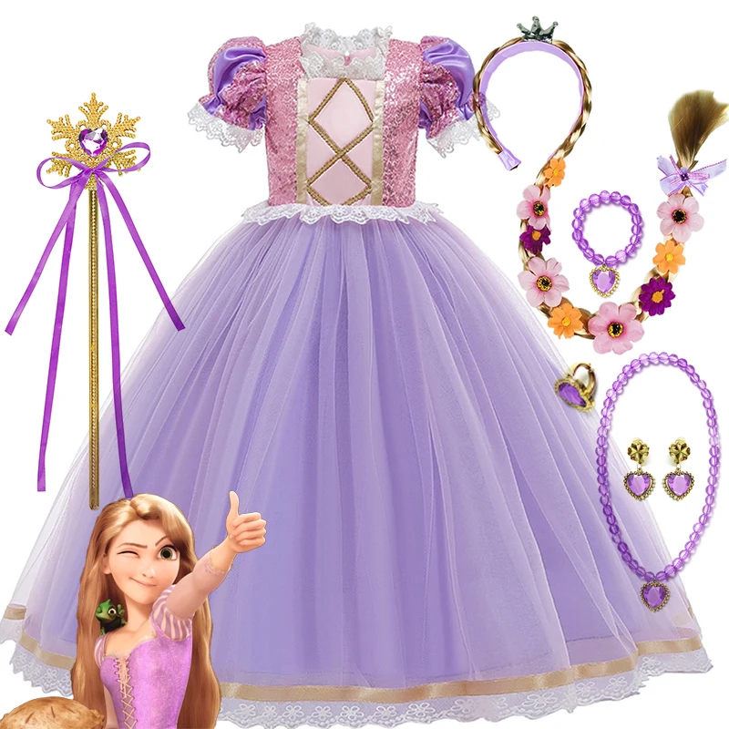 

Kids Dress Girl Tangled Rapunzel Princess Dresses Girls Cosplay Isabella Costumes Kids Dress Up Carnival Party Dress Clothing
