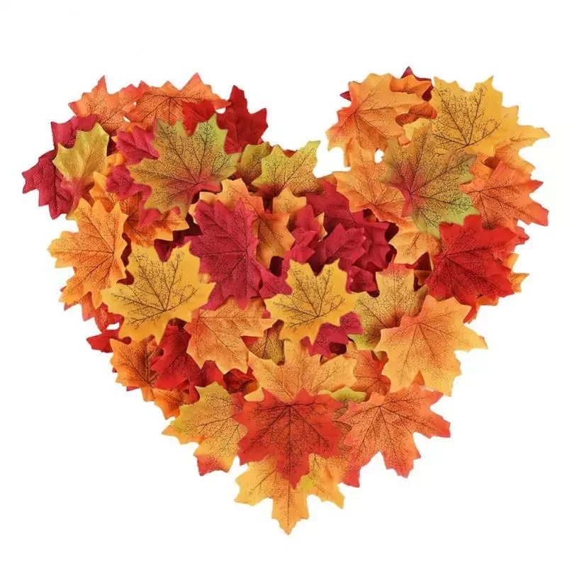 

50/200/300/400/500/1000pcs Artificial Flowers Maple Leaves Simulation Decorative Silk Maple Leaves Fall Leaves 8cm