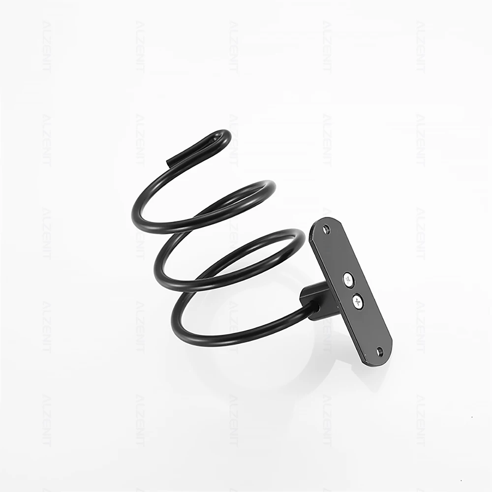 hair dryer holder spiral stand storage rack matte black straighteners organizer wall mount aluminum shelf bathroom accessories free global shipping