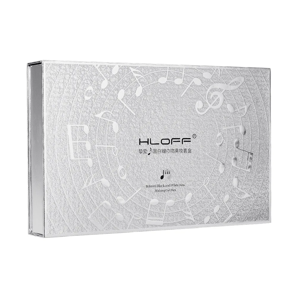 Фото HLOFF Beloved Black and White Key's Kiss Набор для макияжа Блеск для губ Помада Подушка Полный набор для начинающих Набор для макияжа Восемь штук №5