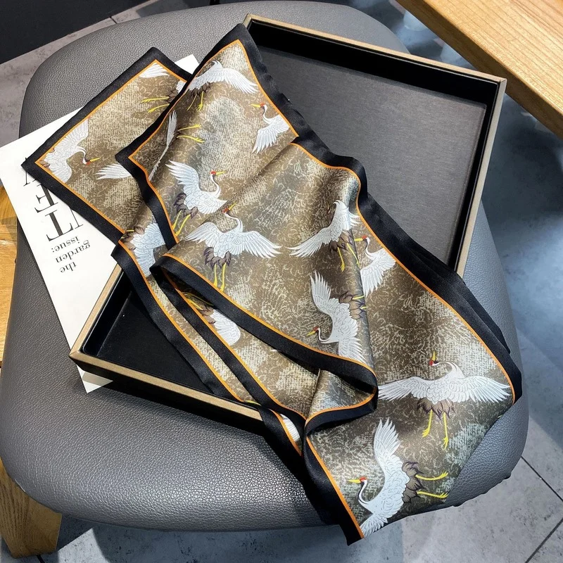 

Luxury Brand Floral Print Scarf Women Design Womens Silk Scarf Head Scarf Ribbon Headwear Long Skinny Scarves Bag Accessories