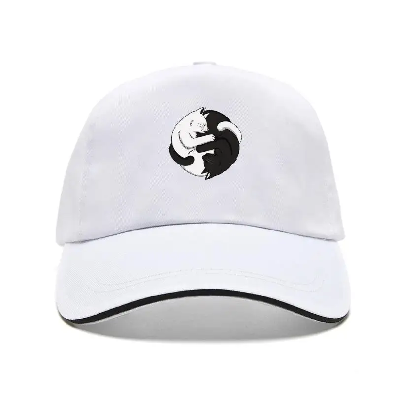 

New cap hat Yin Yang Cat White D Baseball Cap