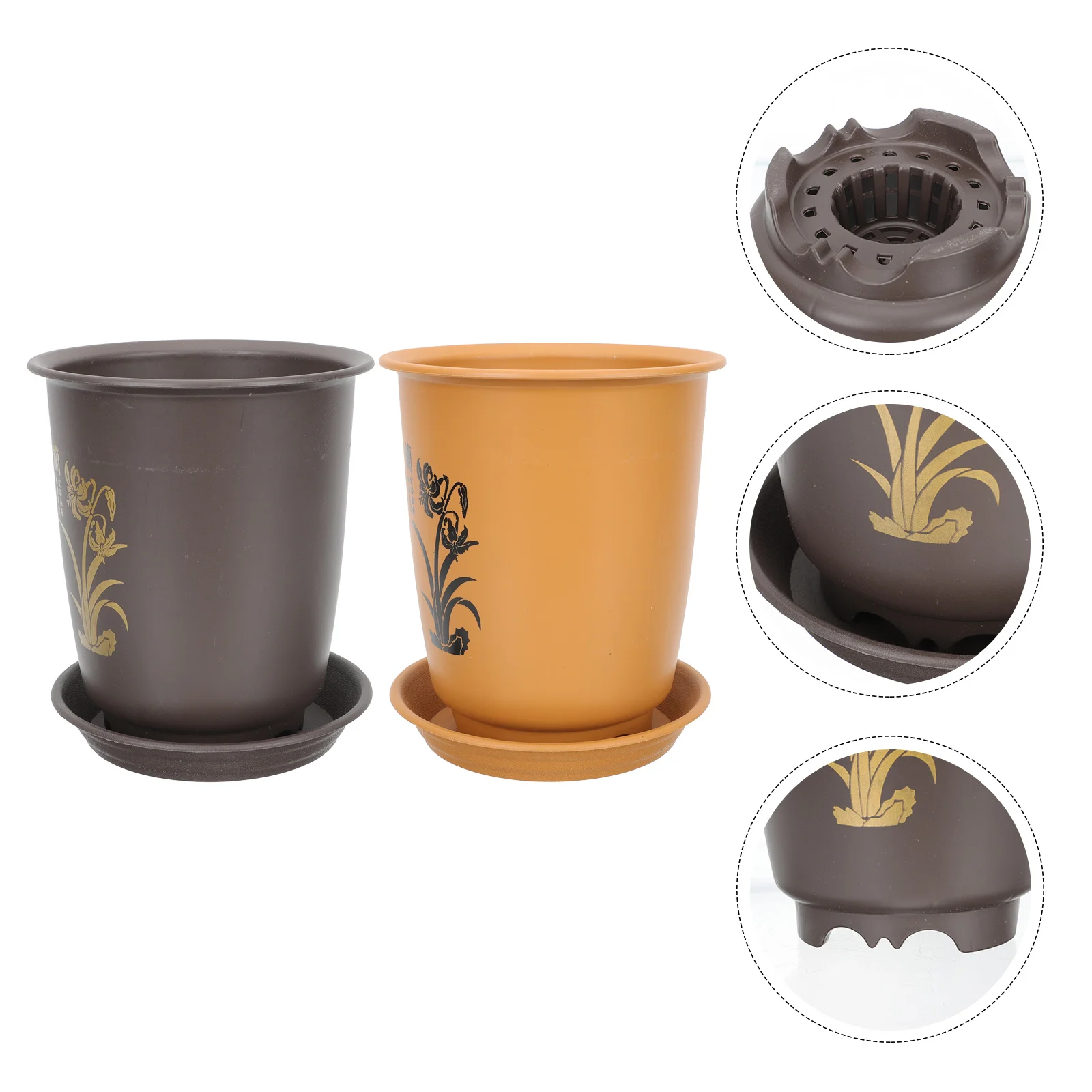 

Pot Pots Planter Orchid Flower Nursery Succulentbonsai Container Holes Largeflowerpot Traytraining Decorativeceramic Drip