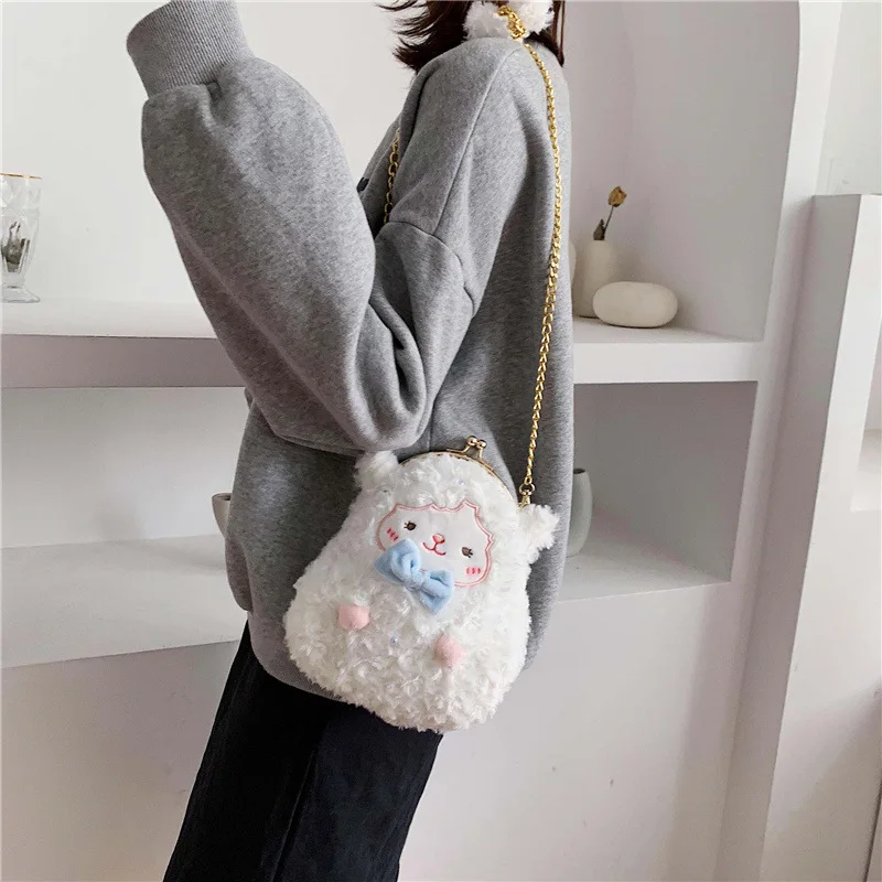 

Kawaii Lolita Bag Plush Sheep Backpack Plush Toys Cute Plush Doll Soft Bag Shopping for Kids Girls Birthday Gifts Purse Bags