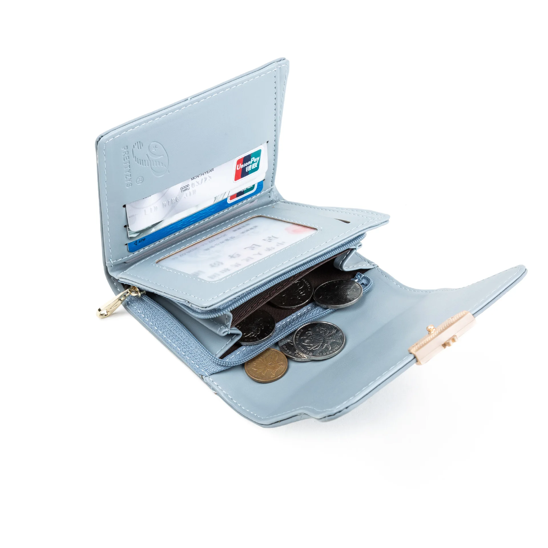 Short Wallet for Women Lady Credit Card Holder Pu Leather Stripe Small Female Purse Big Capacity Money Cartera Portfel Damski