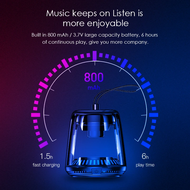 AWEI Y666 Водонепроницаемая портативная прозрачная стерео-колонка с чистым звуком на Bluetooth.