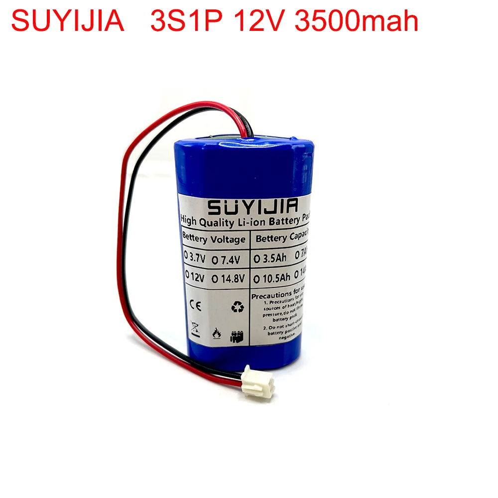 

Original 12V 3A 18650 3s1p 3500mah Batterie Au Lithium BMS Intégrée Pour Bluetooth Haut - Parleur Lampe De Poche GPS