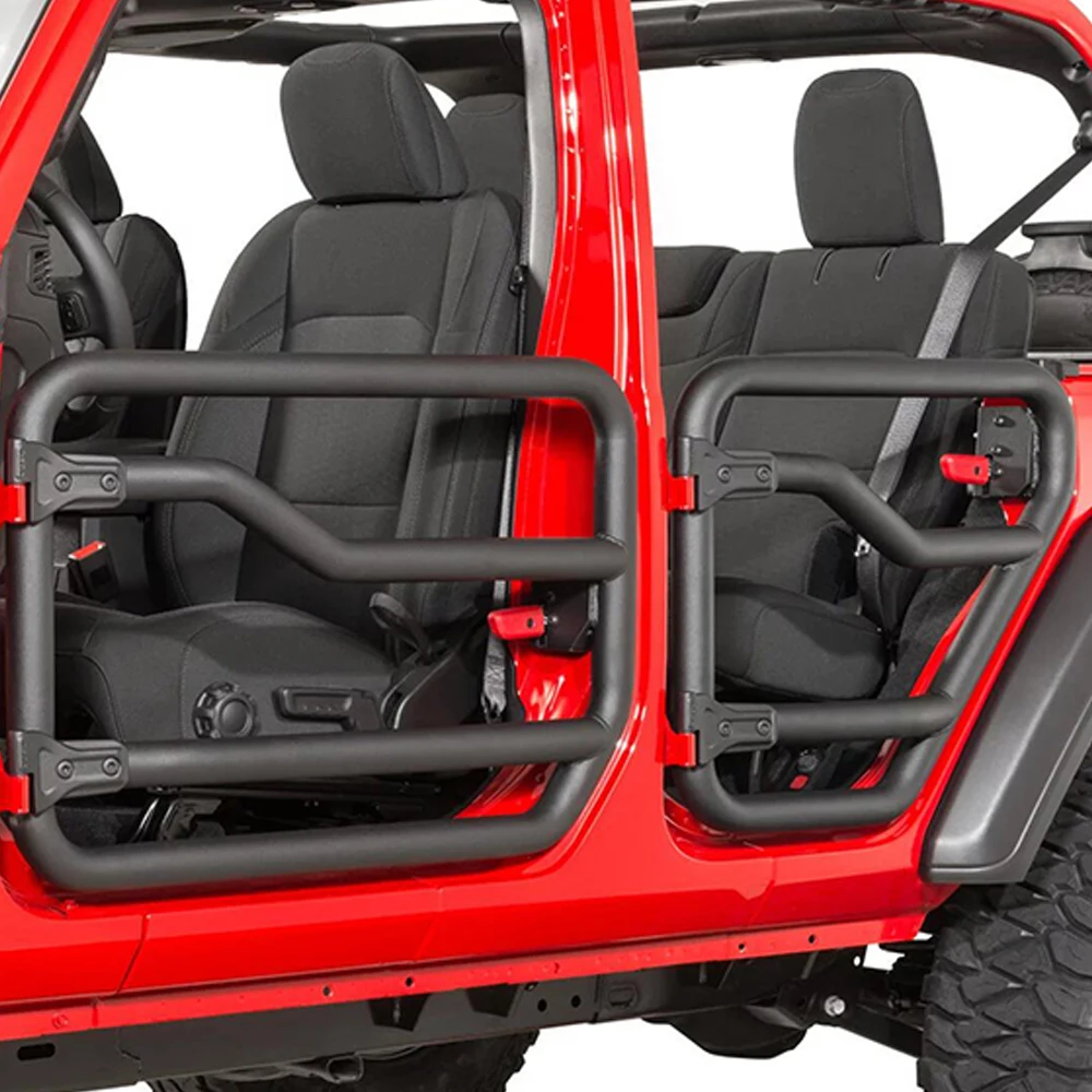 

SXMA Tubular Door Steel Pipe Iron Door No Mirror OffRoad Summer Door Steel Body Armor Guard fit for Jeep JL Wrangler 2018+ 4Door