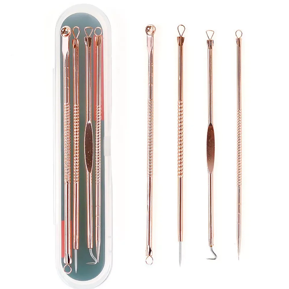

4pcs/Set Acne Removal Needle Stainless Steel Pimple Blackhead Remover Tool Blemish Face Skin Care Beauty Facial Pore Cleaner