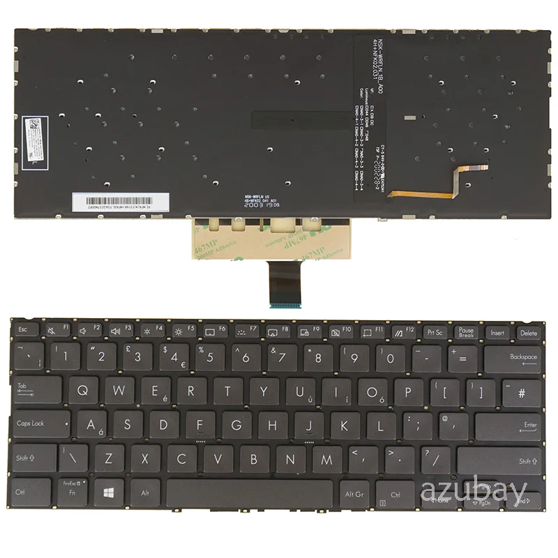 

Клавиатура UK для Asus Zenbook Flip 14 UX463 0KNB0-262VUK00 0KN1-A11UK13 NSK-WRGBU 0U 9Z.NFKBU.G0U с подсветкой