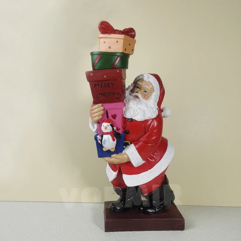 VORMIR Resin Santa Claus Miniature Figurines Christmas Dolls Xmas Noel Decoration Accessories Home Holiday Decor Sculpture Gift