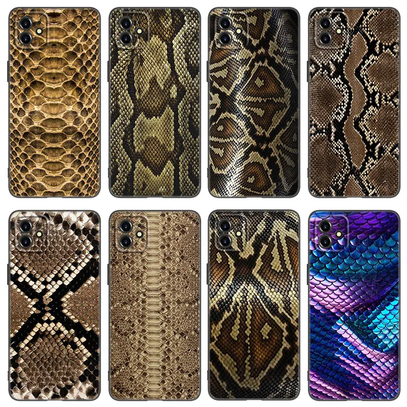 

For Google Pixel 6a 6 6Pro Phone Case Snake Skin Print Cover for Google 2 3 3a 4 4a 5 5a 5G XL Soft TPU Fundas Protection Shell