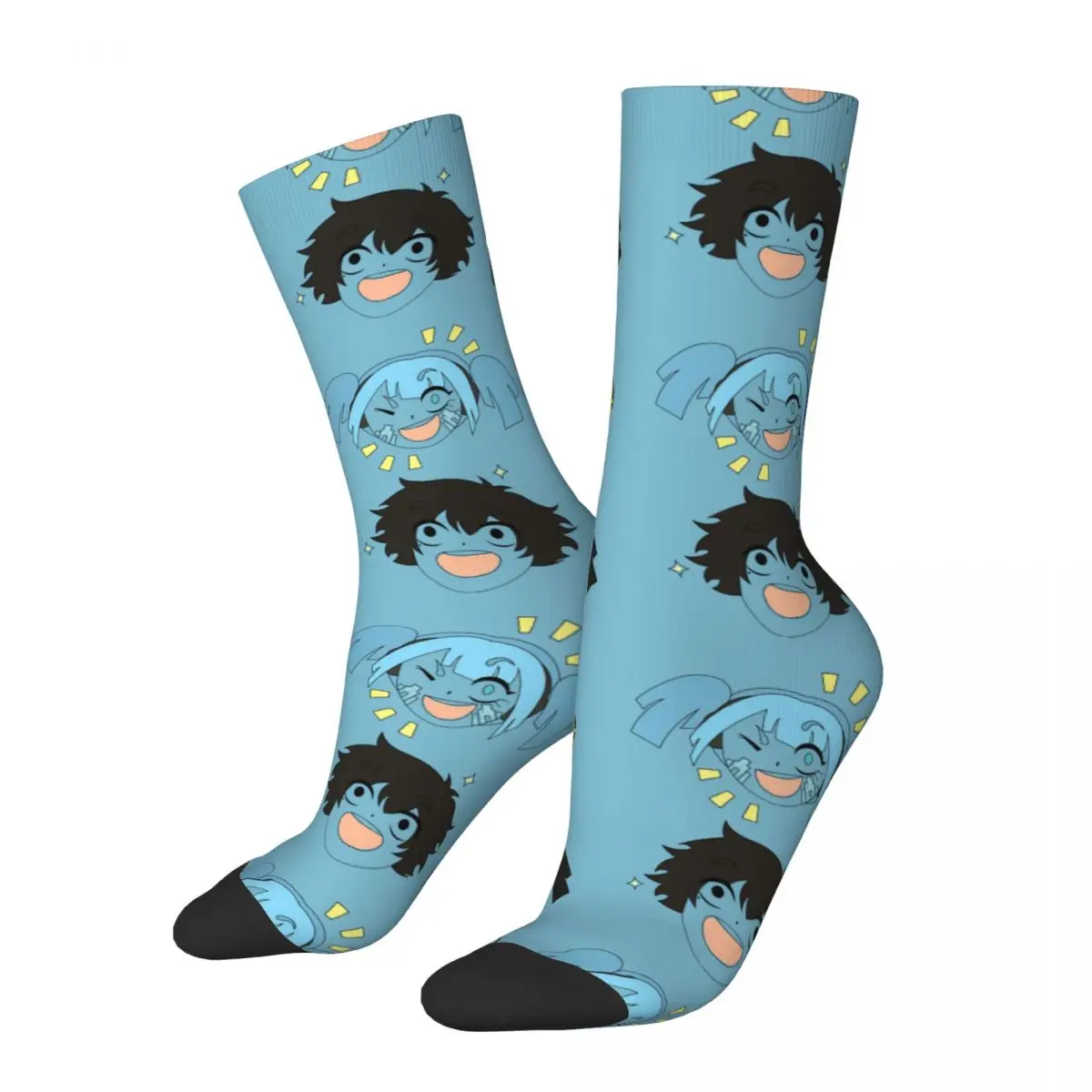 

Funny Men's compression Socks Yuukei Yesterday MekakuCity Actors Kagerou Project Shintaro Momo Kano Anime Street Crew Sock