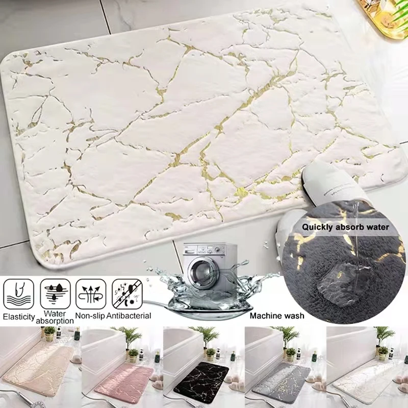 

Non-Slip Bath Mats Super Absorbent Shower Bathroom Carpets Soft Toilet Floor Faux Rabbit Hair Rugs For Home Decor 40x60cm 5 Size