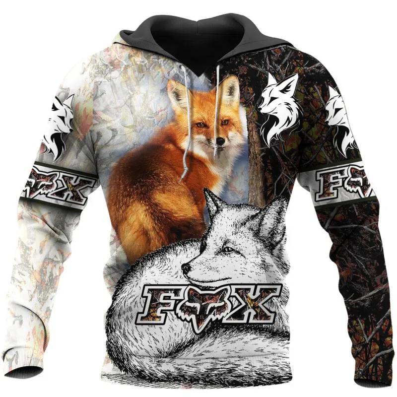 

Fashion Fox Hunter 3D Print Hoodie Casual Street Hip Hop Element Zipper Hoodie Autumn Winter Long Sleeve Sweatshirt 002