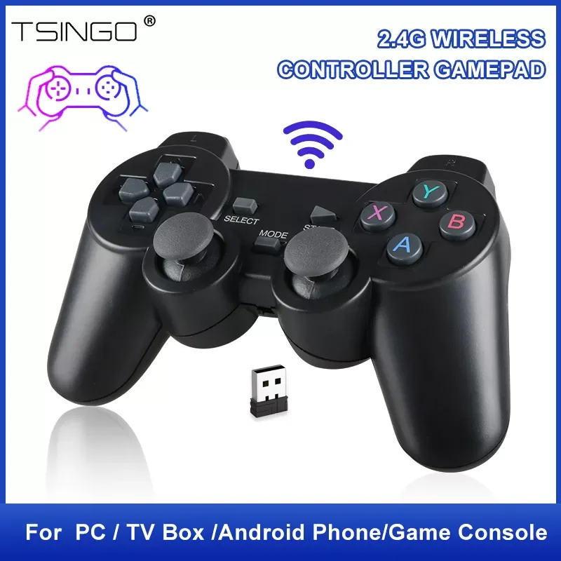 

TSINGO 2.4Ghz bezprzewodowy pad do gier dla PS2 / PC/TV, pudełko/telefon z systemem Android kontroler do gier Joystick dla Supe