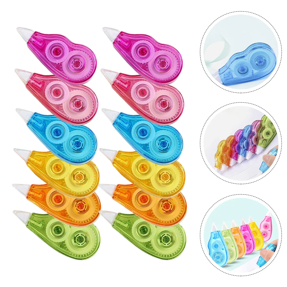

12 Pcs Tool Kids Suits Daily White-out Tape Corrective Tapes Portable Adhesive School Stuff Pp Corrected Student Supply