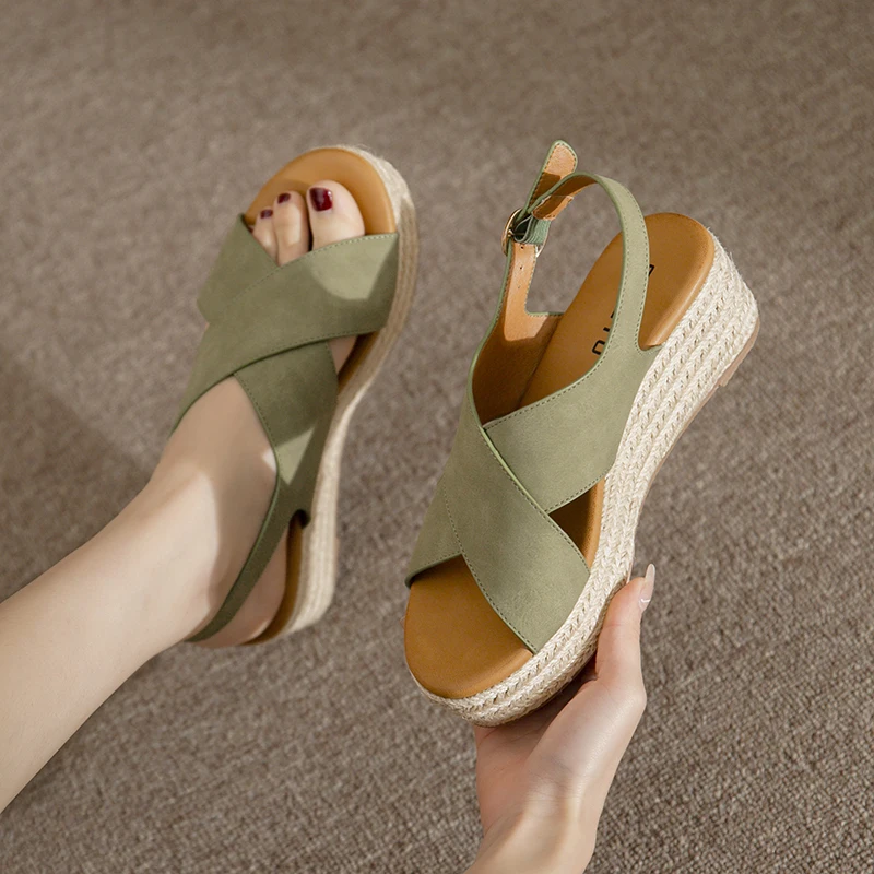 Summer Women Sandals Luxury Designer Shoes Girls 2023 Fashion Elegant Medium Heels Pumps Party Platform Sandals Ladies Wedges