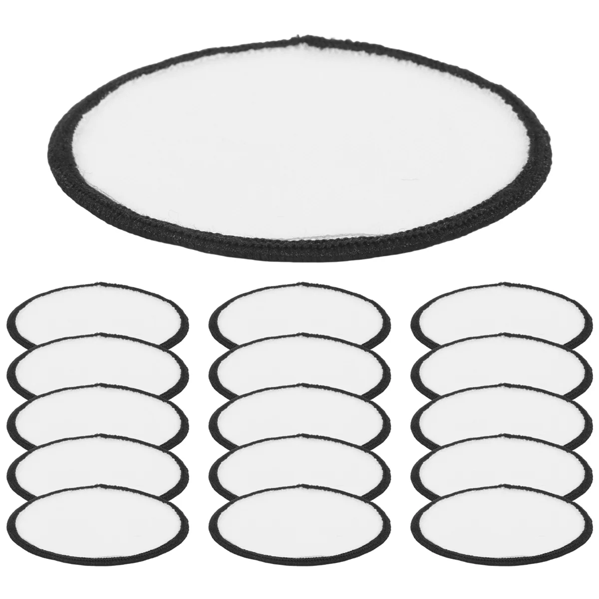 16 Pieces Sublimation Patch Blanks Quality Fabric Iron-on Circular Blank for Clothes Hats Uniforms Backpacks