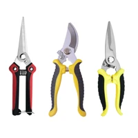 3pcsset garden pruning shears stainless steel plant fruit picking scissors garden leaf trimmer straight elbow pruning tool