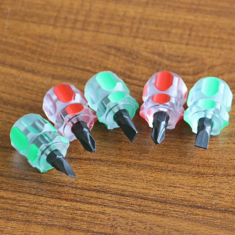 

8 Pcs Mini Screwdriver Small Short Handle Tools for Reparing Cross Metal Portable