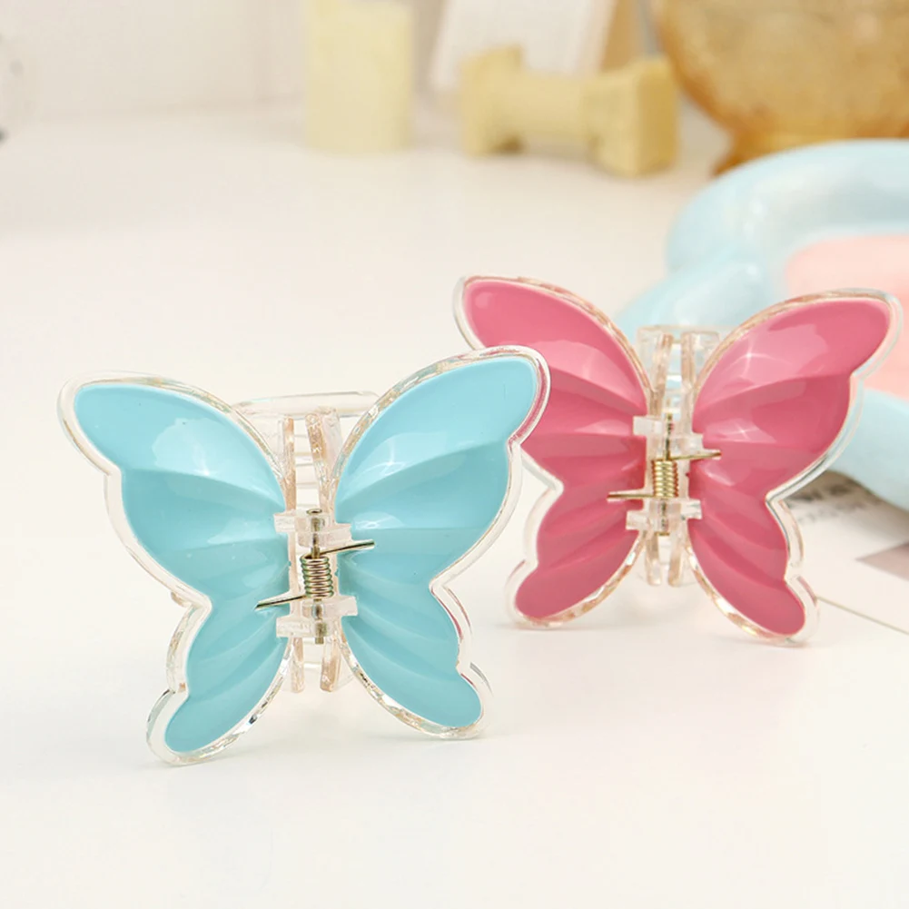 

2022 New Hair Claw Sweet Fairy Butterfly Hairpin Solid Color Transparent Styling Tools Barrettes for Women Girls Hair Clip