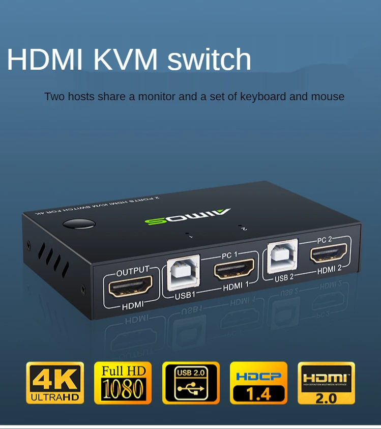 

Реле виртуальной реальности 401 квм HDMI-совместимый 4-портовый Блок со стандартным портом 4K HD 2,0 квм-переключатель для беспроводной клавиатуры...