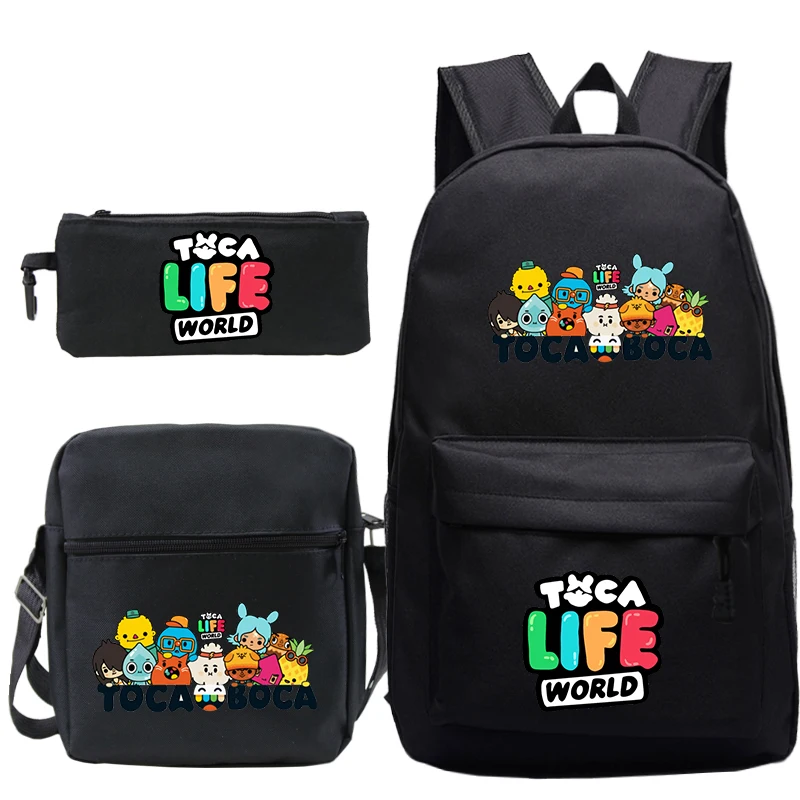 Рюкзаки Toca Life World с героями мультфильмов школьный рюкзак детский холщовые