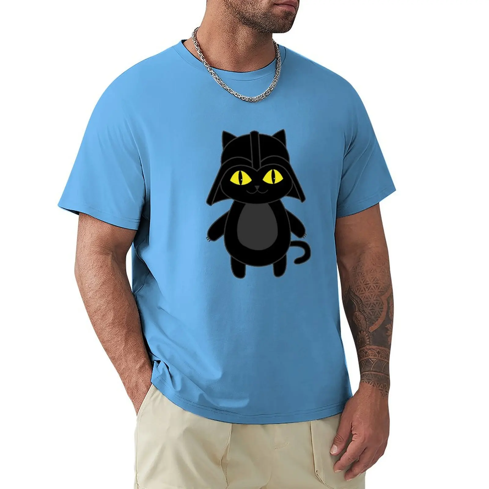 DARK VADOR CHIBI CAT! Футболка мужская быстросохнущая Однотонная рубашка летняя одежда