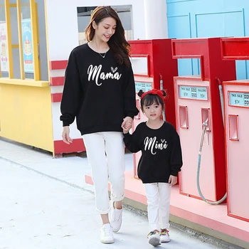 Mom Daughter Matching Clothes Mama Mini Sweater Mommy and Me Outfits Mother Kid Baby Girl Set Mamas Girl Shirt Autumn Sweatshirt 1