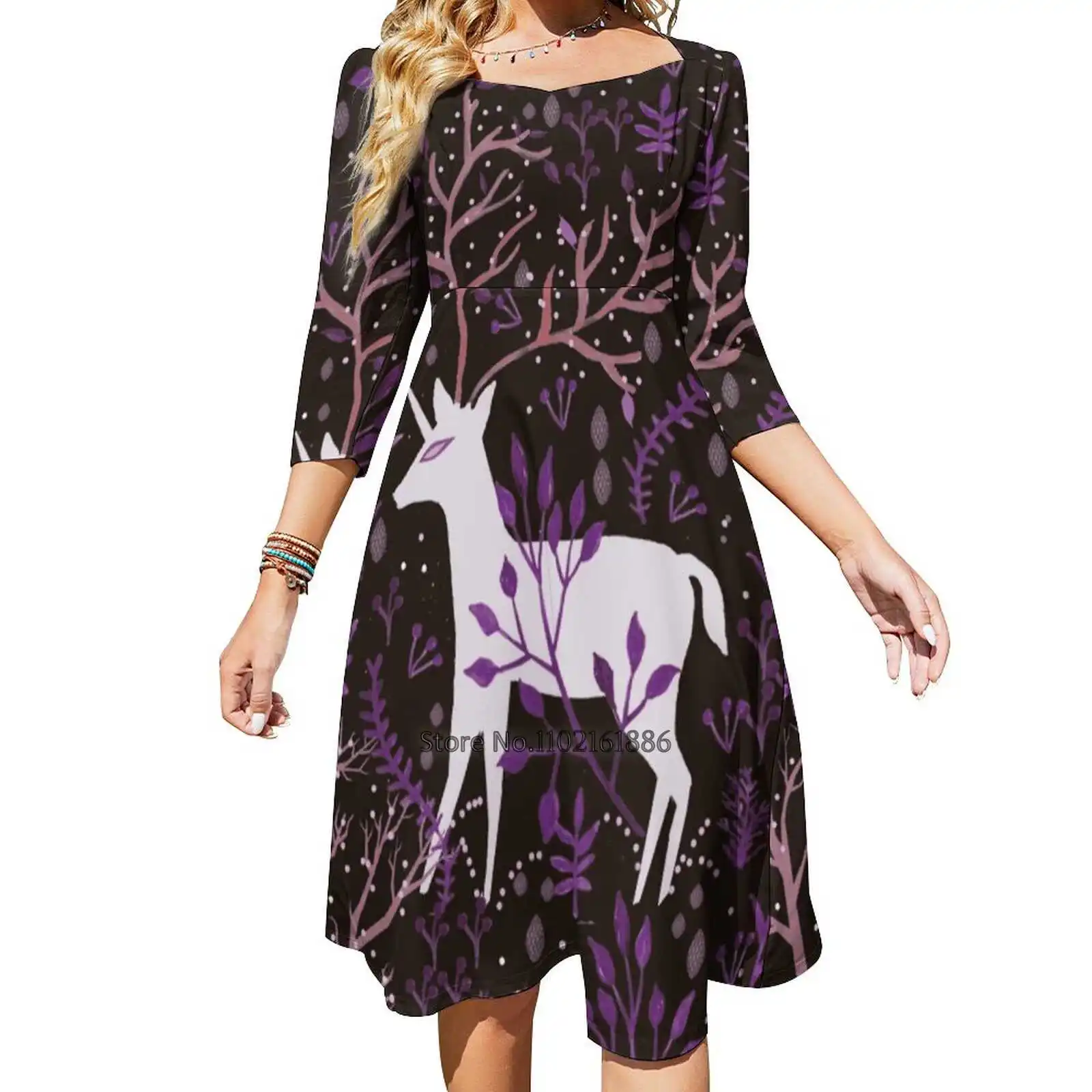 Женское платье с квадратным вырезом Deericorn элегантное пляжное открытой спиной и