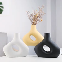 2022 nordic modern ceramic vase frosted flower container modern art living room home decoration office interior decor accessory