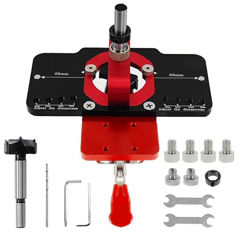 

35Mm Concealed Door Hinge Jig, Aluminum Alloy Hinge Jig Drilling Hole Puncher For Door, Cabinet Hinge Installation Durable