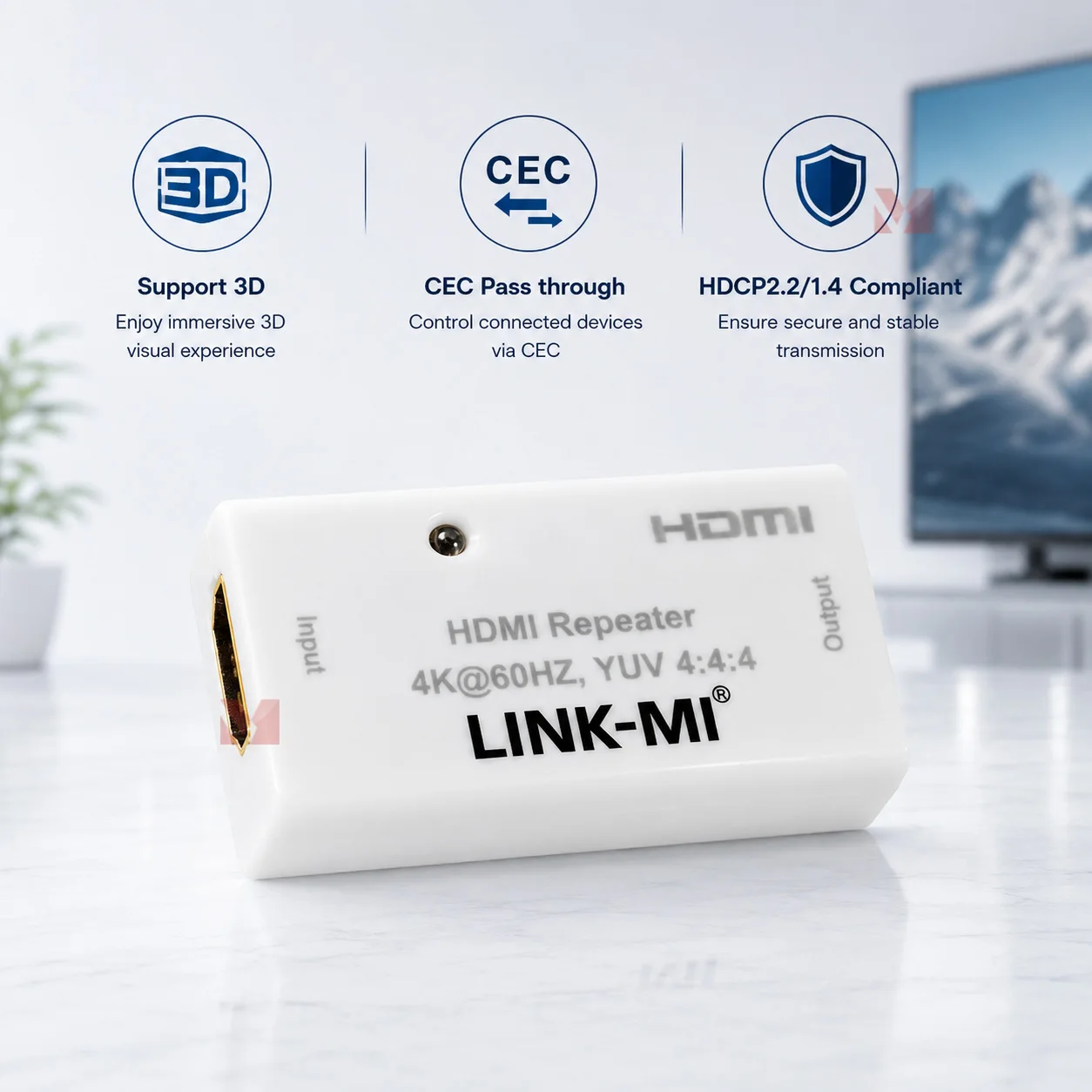 Фото Репитер HDMI 2.0 на 25 м, 4K 60 Гц, YUV 4:4:4; Репитер HDMI на 30 м, 4K при 30 Гц, поддержка 3D CEC №4