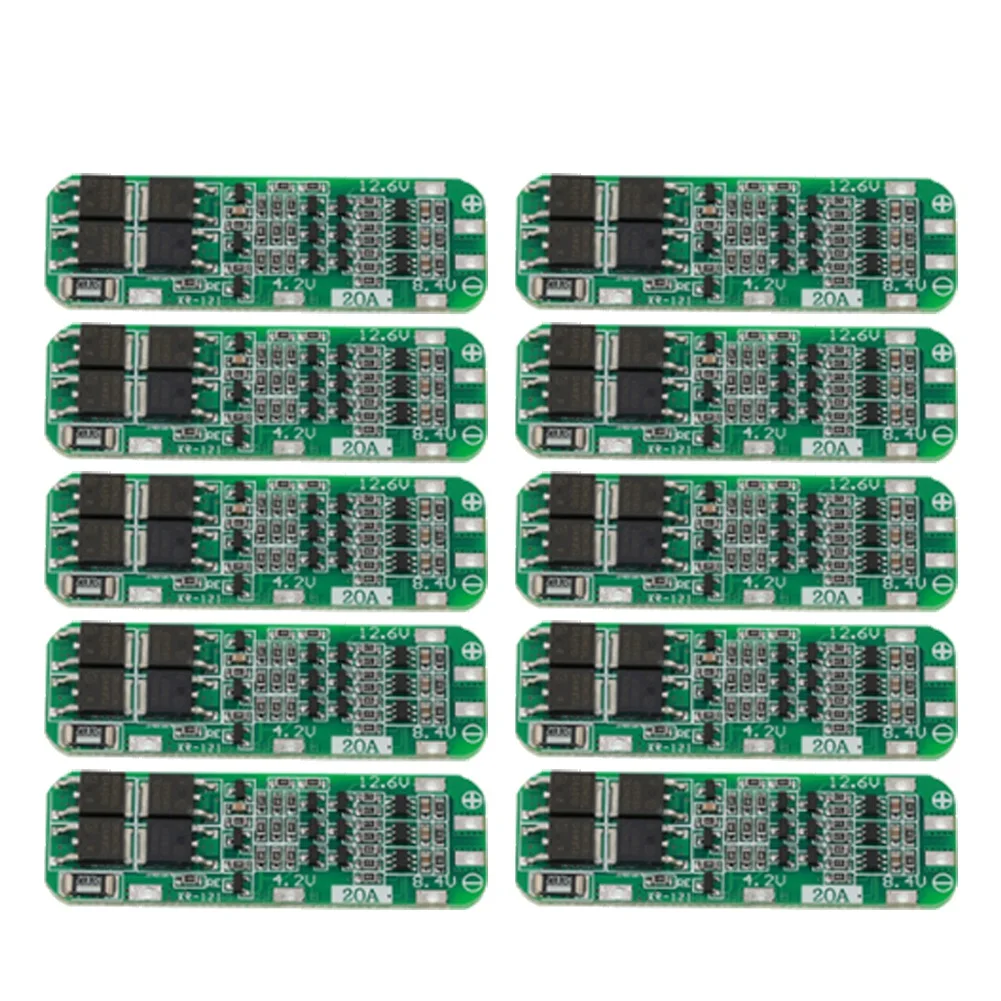 

10Pcs 3S 20A BMS 18650 -Ion Lithium Battery Charger Module BMS Protection Board PCB 11.1V 12V 12.6V Module