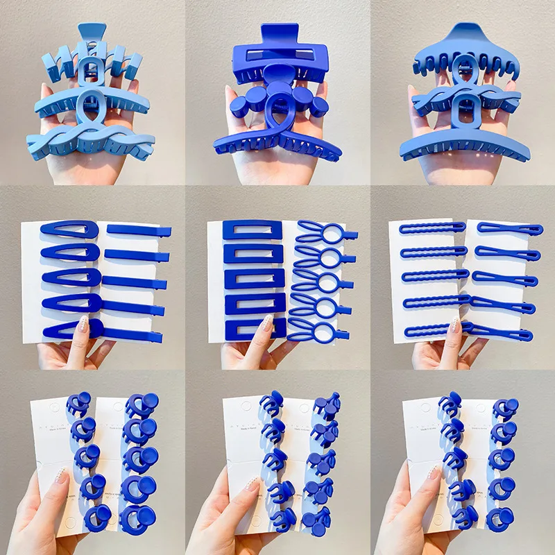 

Однотонная синяя Заколка-краб для волос большая Заколка-краб заколка для волос заколка для конского хвоста для женщин аксессуары для волос ...