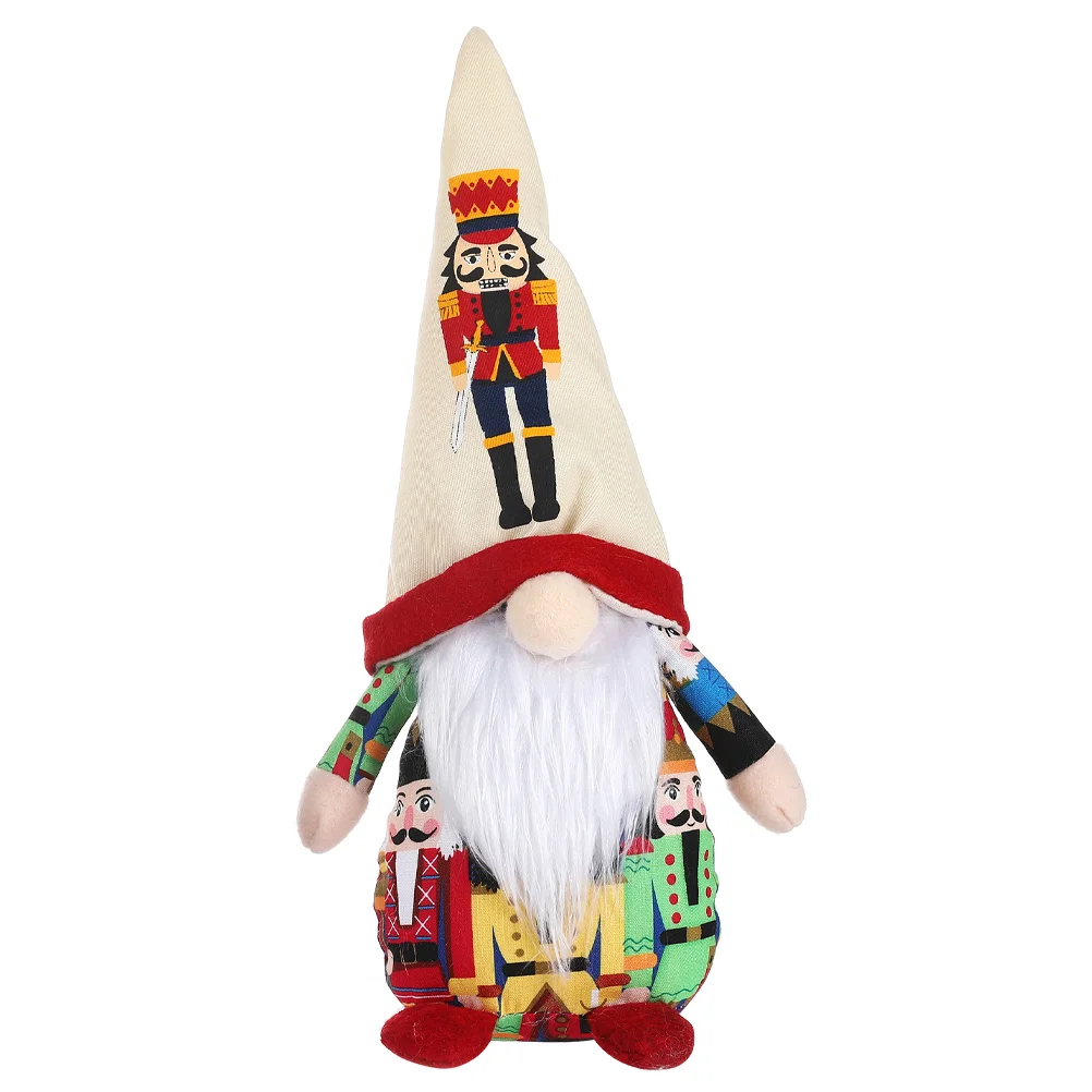 

Nutcracker Ornament Nordic Decor Desktop Gnome Toy Cloth Xmas Decorations Table