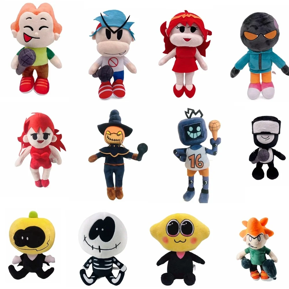 

1 pçs 20-26cm Friday night funkin Pumpkin Man skeleton man Plush Doll