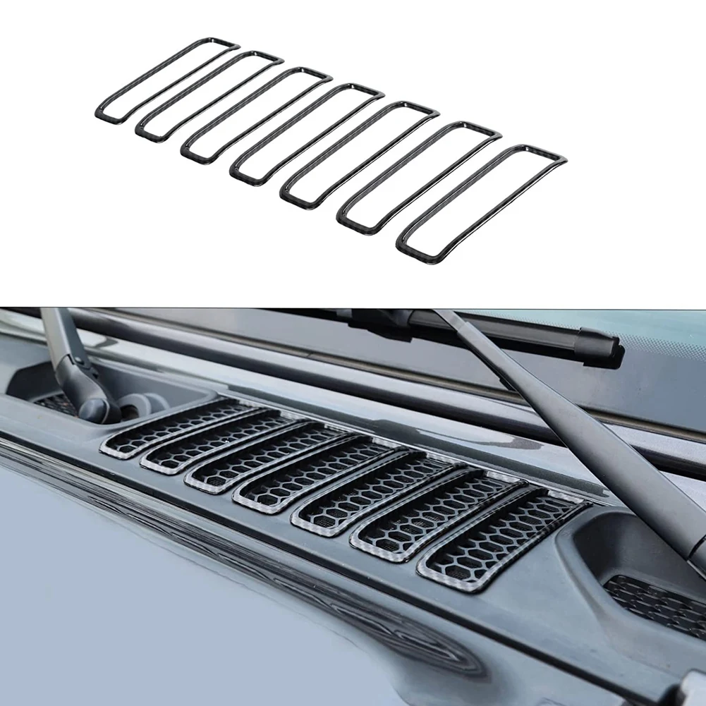 

JL Hood Vent Cover Air Intake Trim Decor Frame for Jeep Wrangler JL 2018+ & JT Gladiator Car Accessories, A