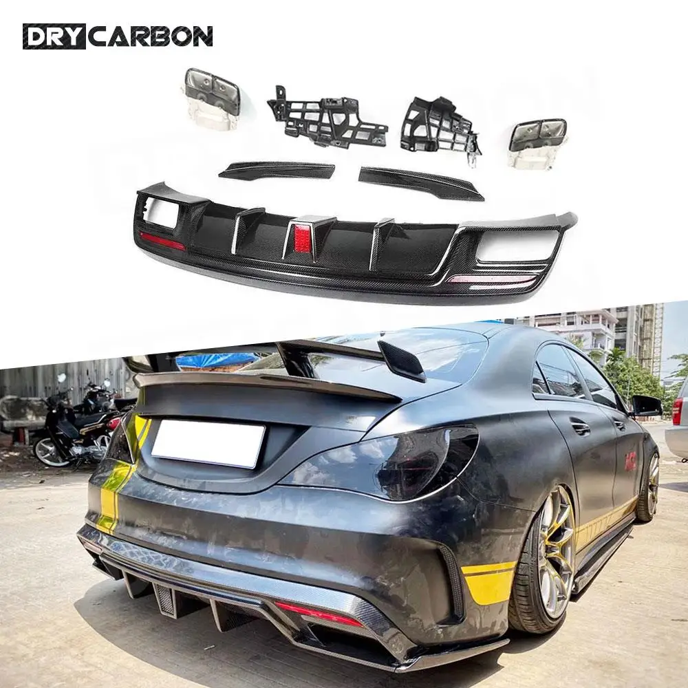 

Carbon Fiber Rear Bumper Lip Diffuser Side Splitters with Tips for Benz CLA Class W117 CLA200 CLA250 CLA260 CLA45 AMG 2013-2018