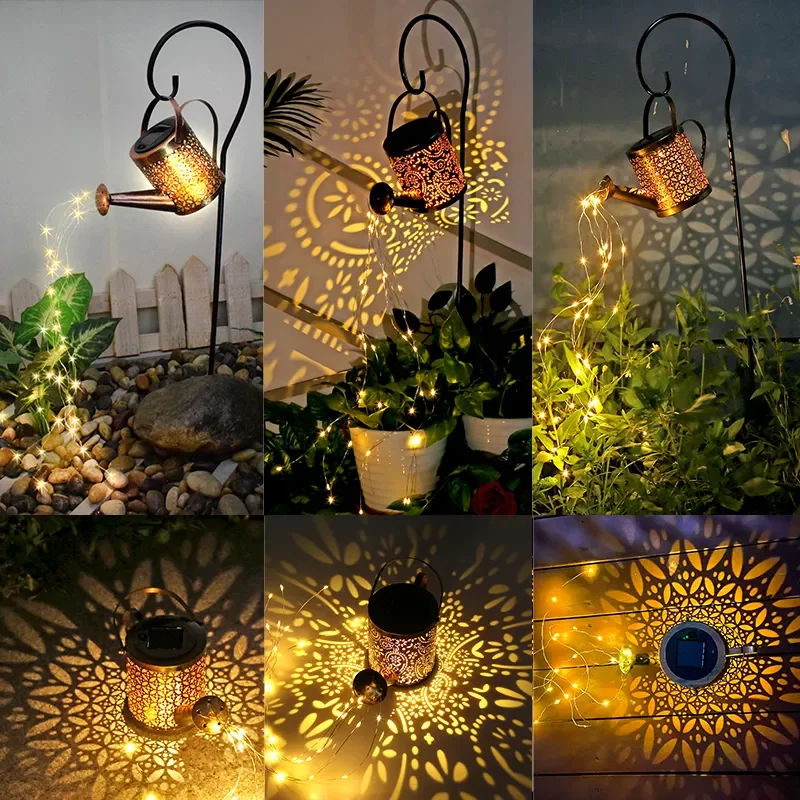 

Solar LED Watering Can Lamp Garden Decoration Outdoor Ornaments for Yard Garden Patio Solar Fairy Light String Decorative Lights