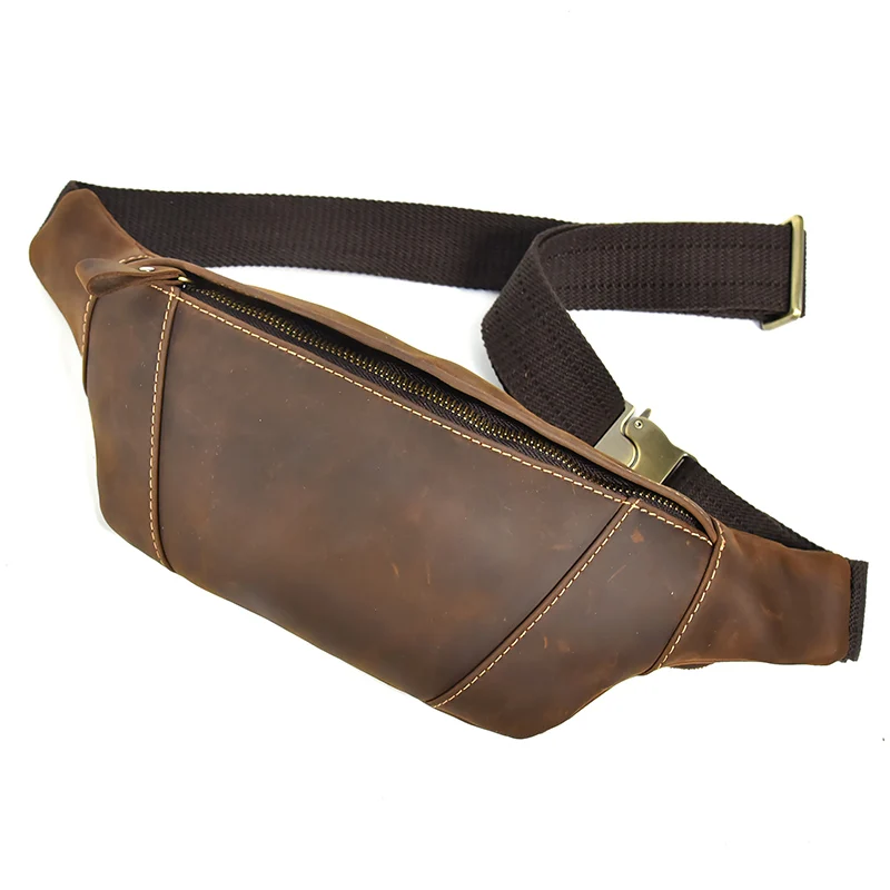 

Bag Waist Pack Chest Bag Men's Sports Bag Leisure Bag Men Bag Sling Crossbody Cowhide Genuine Neutral Leather Women Retro Chest