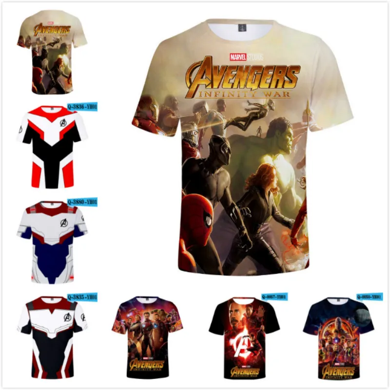 Summer Marvel The Avengers Endgame Quantum Realm Baby Boy Girl Short Sleeve 3D T Shirts Men Women Family Matching Outfit Top Tee | Детская