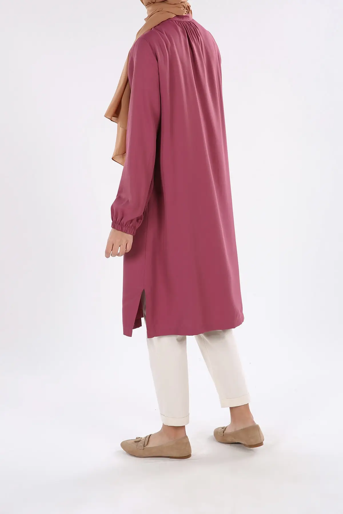 

Dry Rose Eggplant Women's Half Slim Slim Tunic Muslim Tunic 2021 Fashion