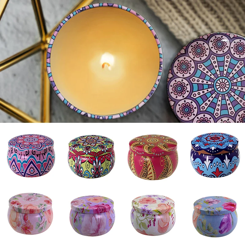 

22Colors Tinplate Boxes Candy Jars Aromatherapy Jars Gift Boxes Candle Jars Christmas Style Printed Cartoon Cute Sweets Gifts